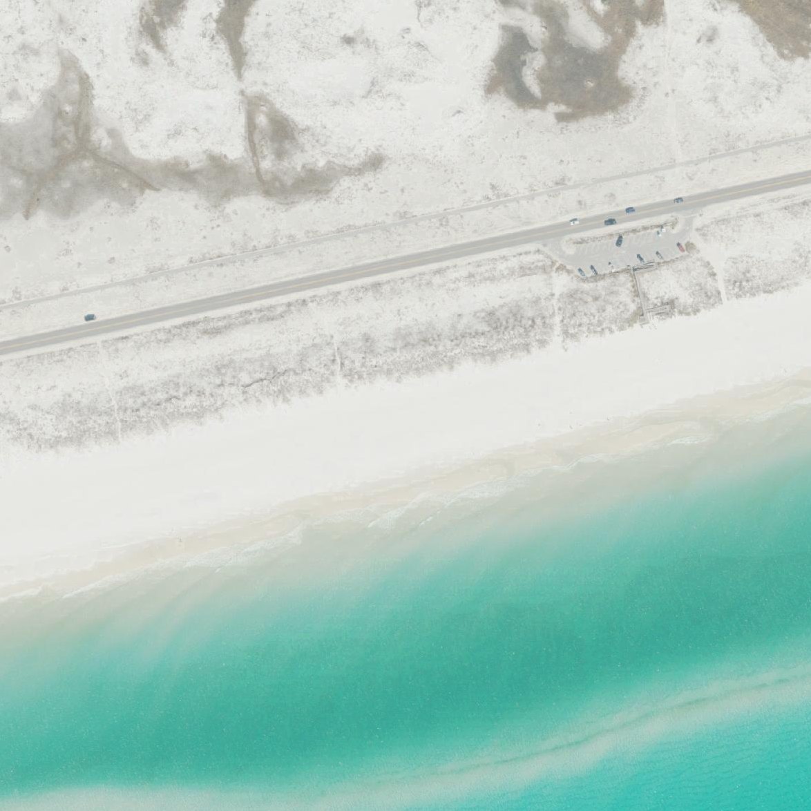 Aerial map of Pensacola Dog Beach