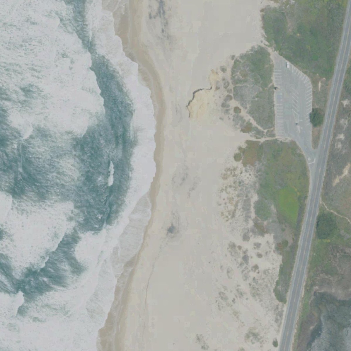 Aerial map of Pescadero Beach State Park N.