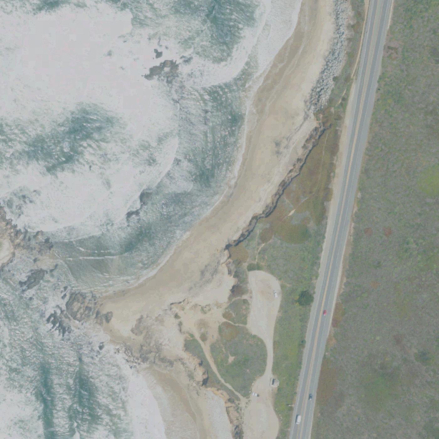 Aerial map of Pescadero State Beach