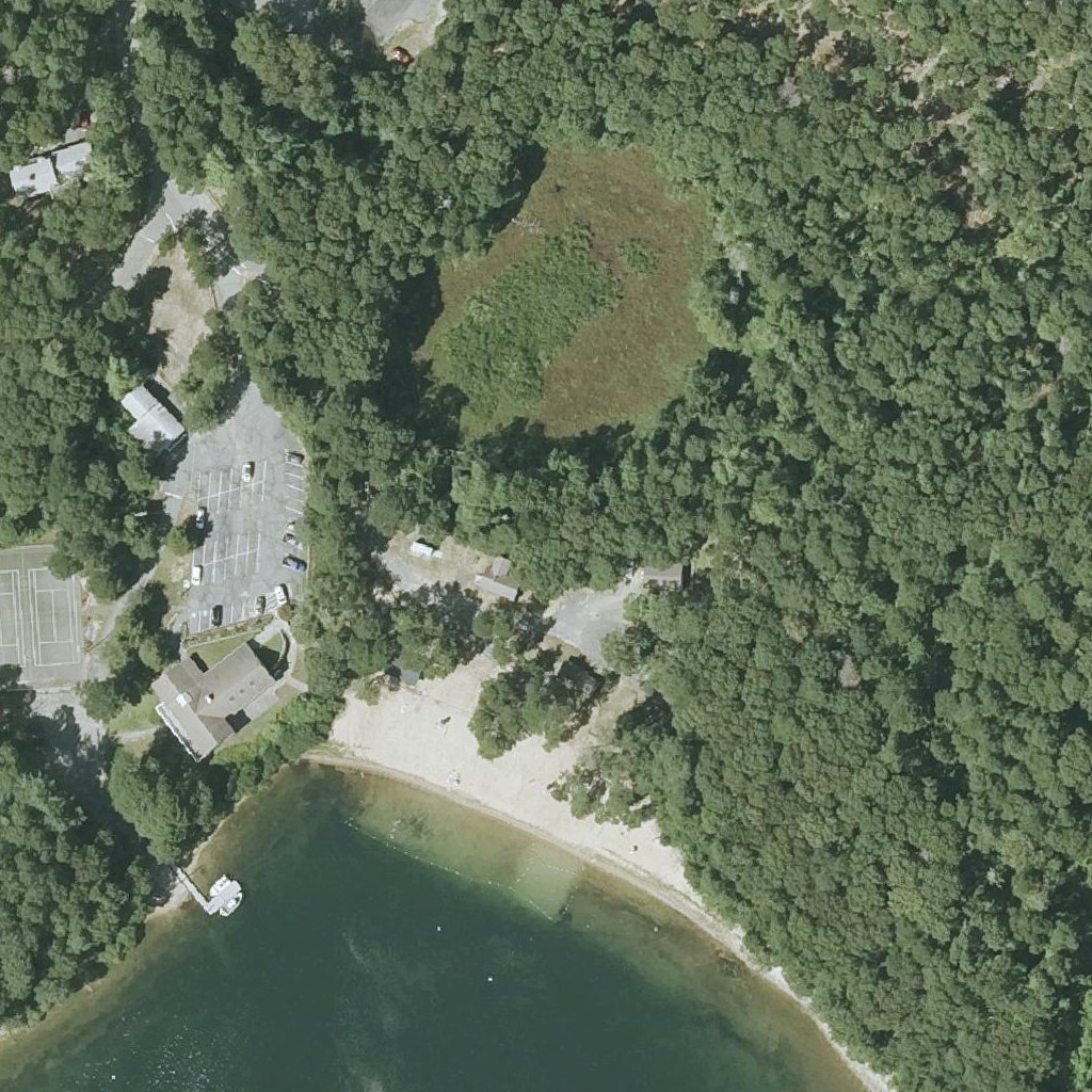 Aerial map of Peters Pond at Oakcrest Cove Beach