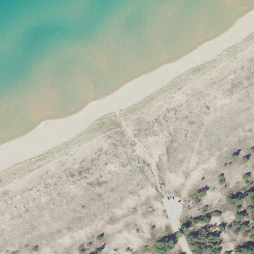 Aerial map of Peterson Beach Sleeping Bear Recreation Area