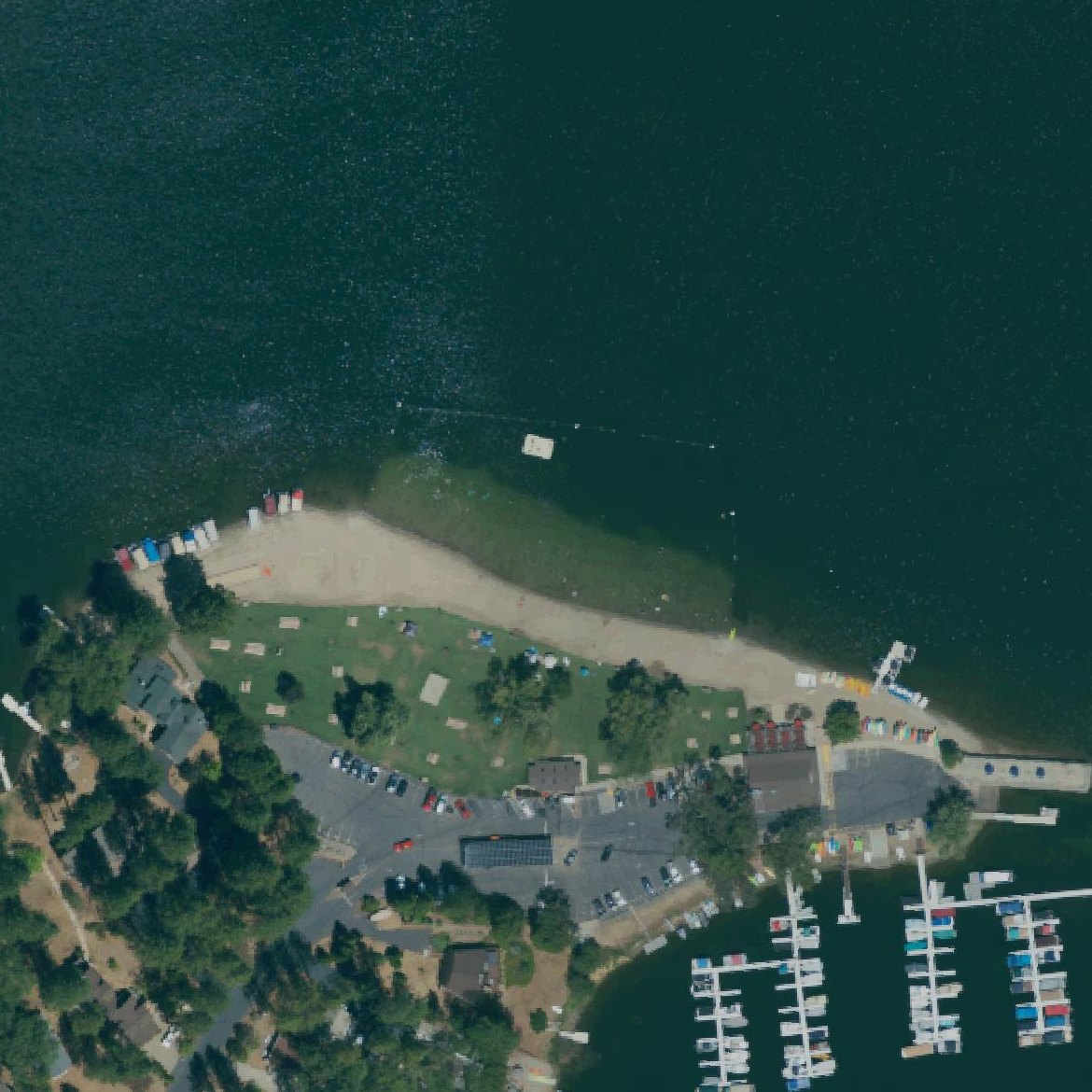 Aerial map of Pine Mountain Lake Marina Beach