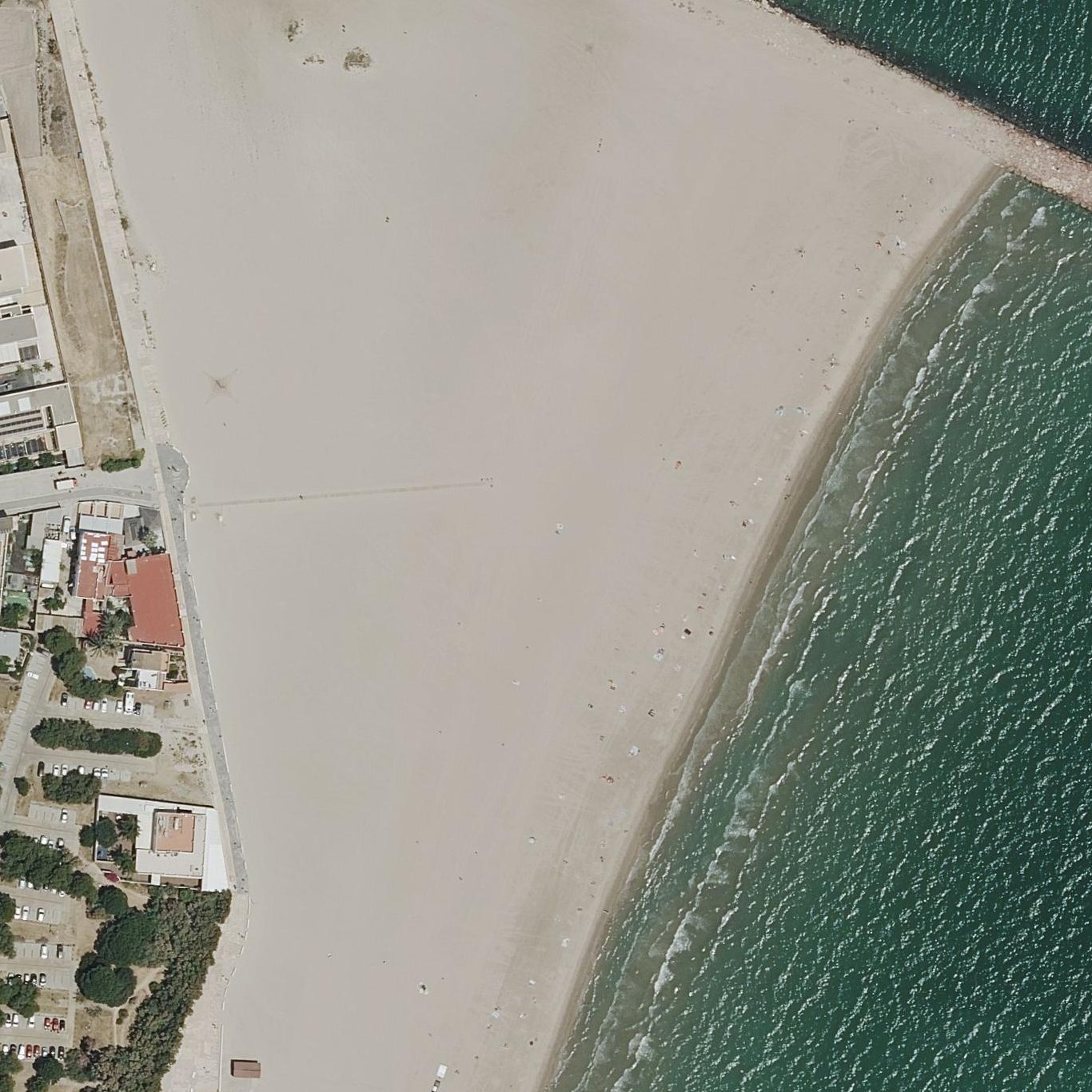 Aerial map of Pinedo Beach