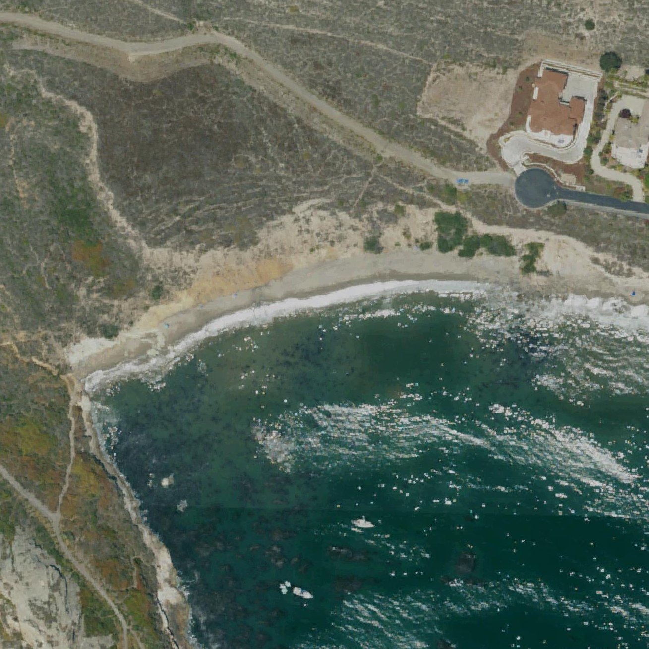 Aerial map of Pirates Cove Beach