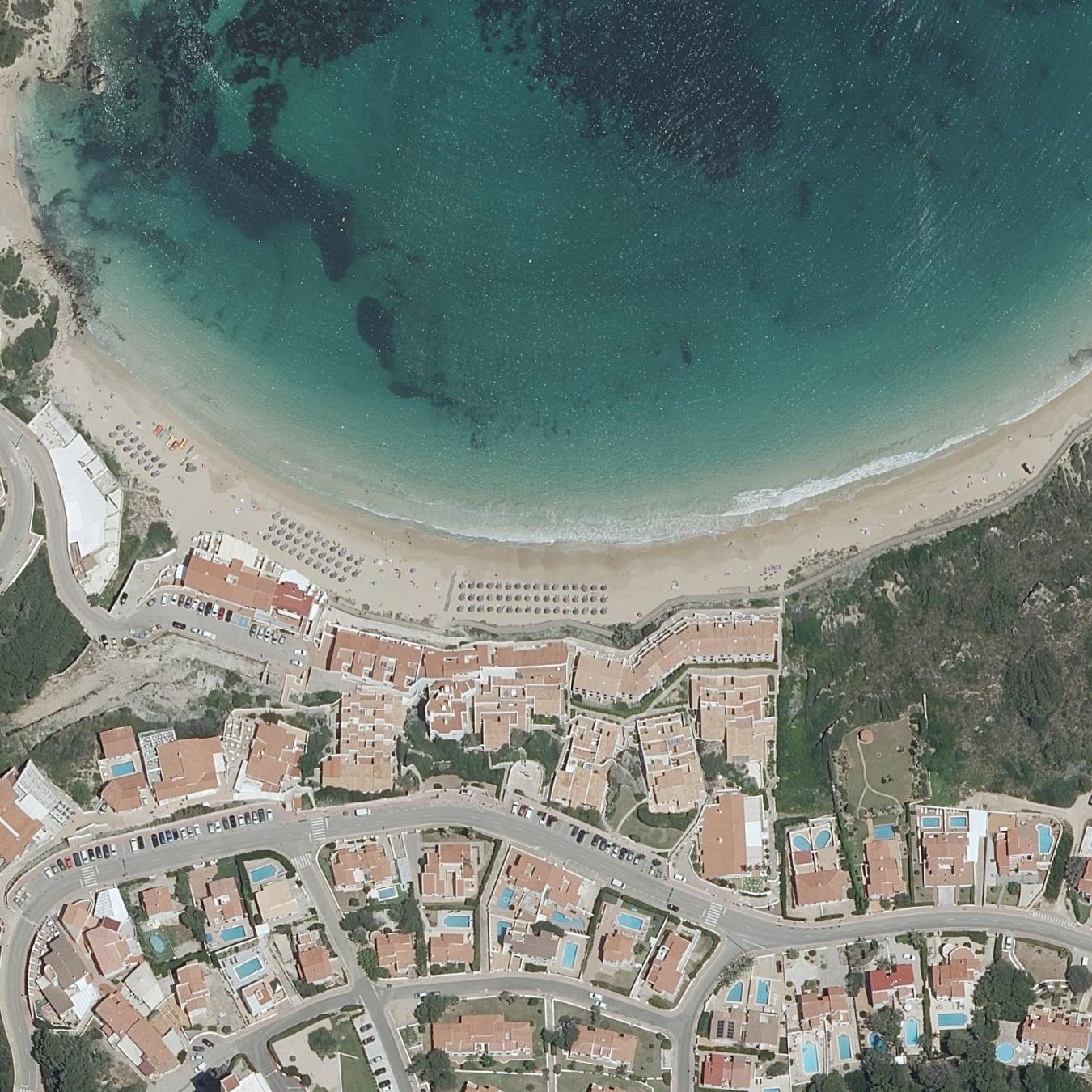 Aerial map of Platja Arenal d'en Castell