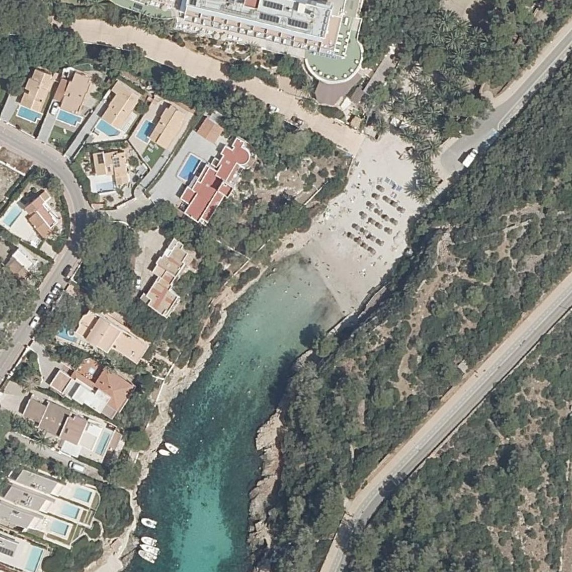 Aerial map of Platja Cala en Blanes