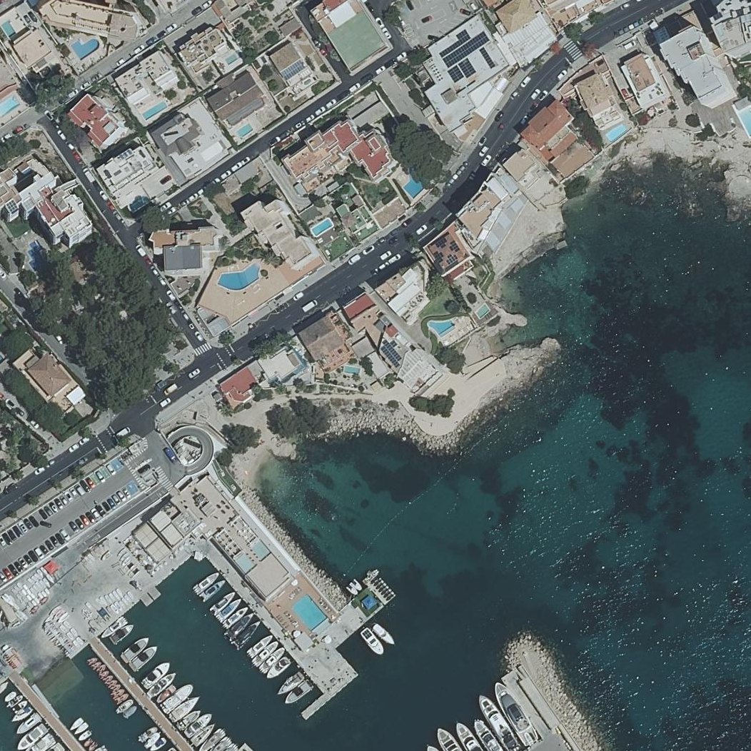 Aerial map of Platja Cala Nova, Sant Agustí