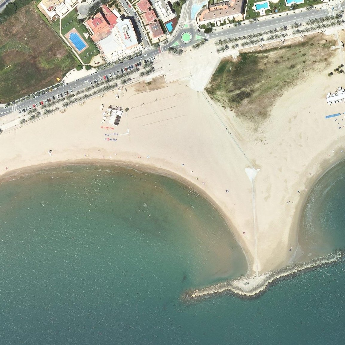 Aerial map of Platja d'Adarró