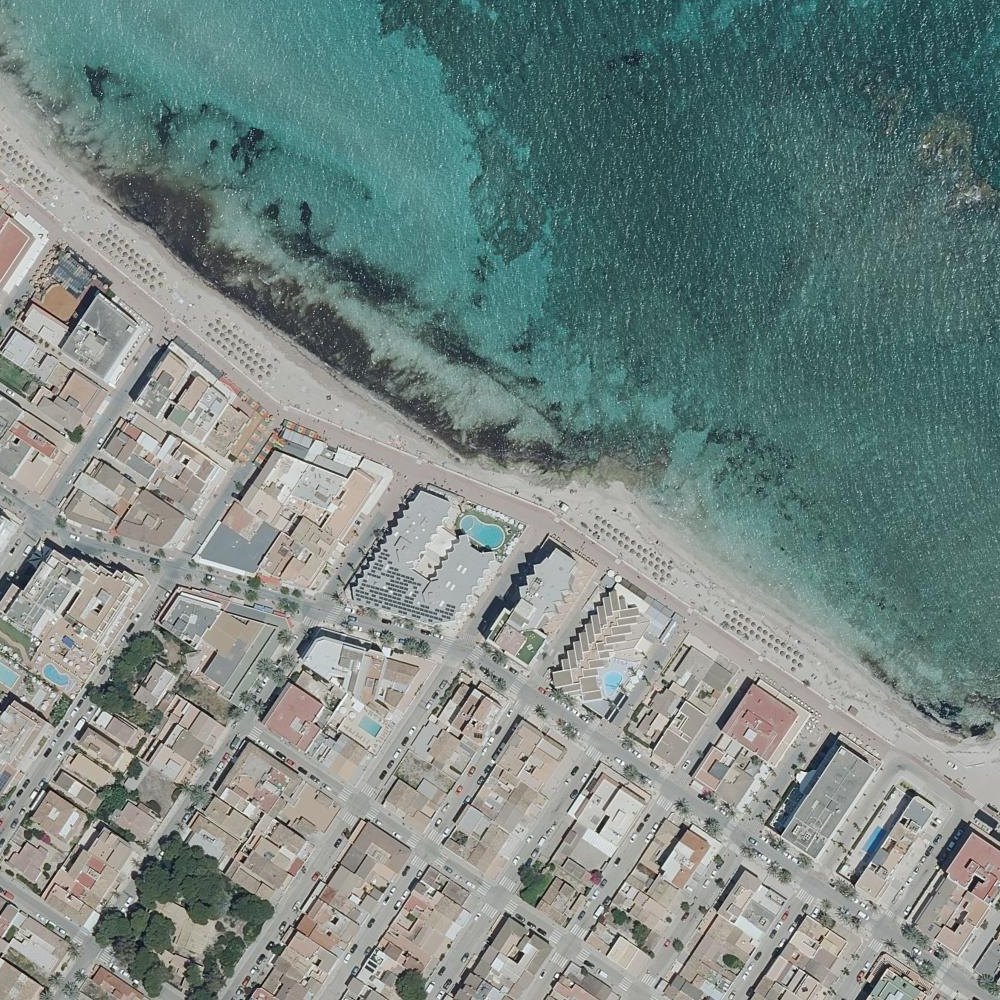 Aerial map of Platja de Ca'n Picafort