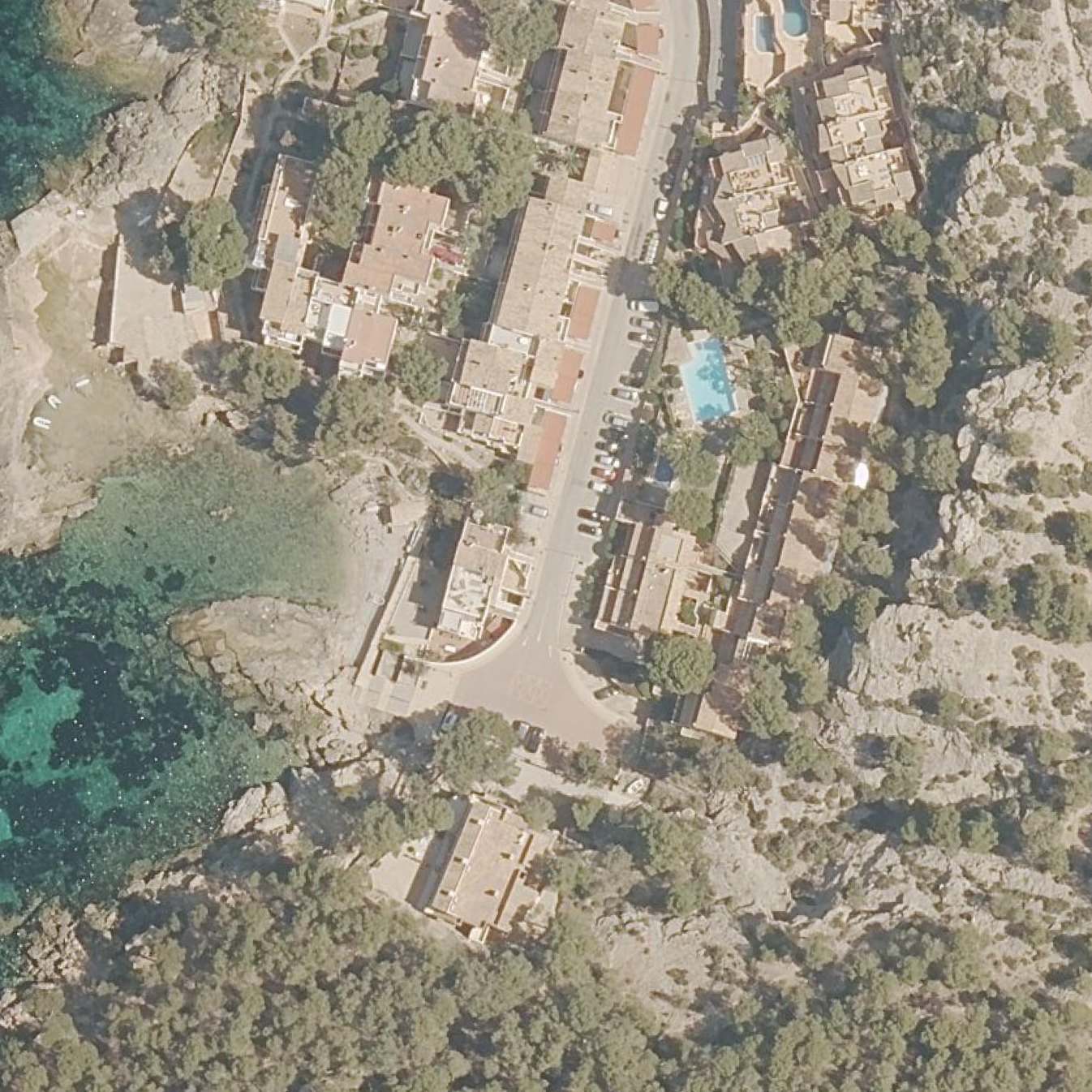 Aerial map of Platja de Cala Conills
