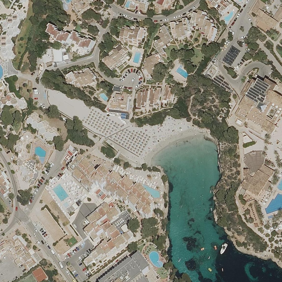 Aerial map of Platja de Cala Ferrera