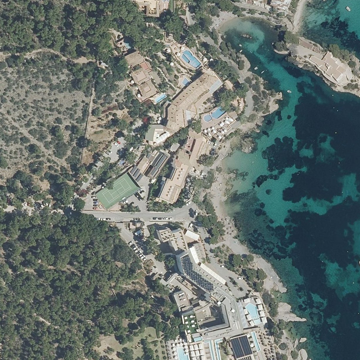 Aerial map of Platja de Cala Fornells