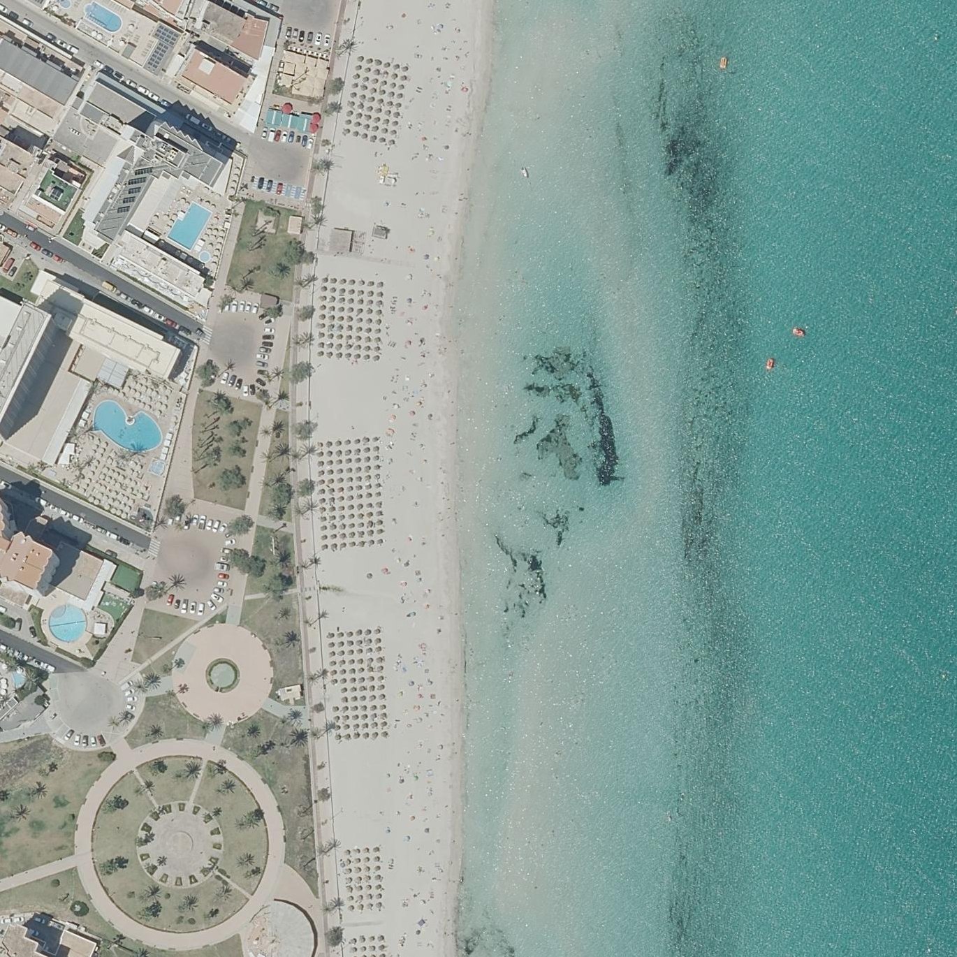 Aerial map of Platja de Cala Millor