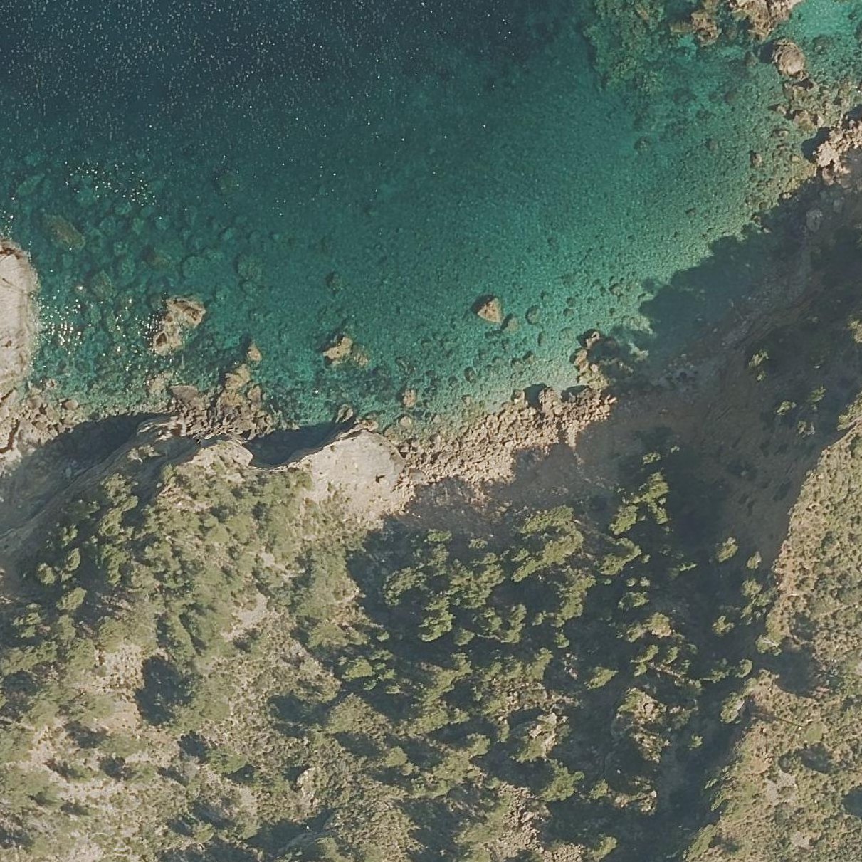 Aerial map of Platja de Can Pruaga