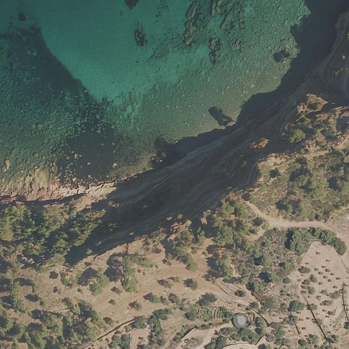 Aerial map of platja de Can Sales
