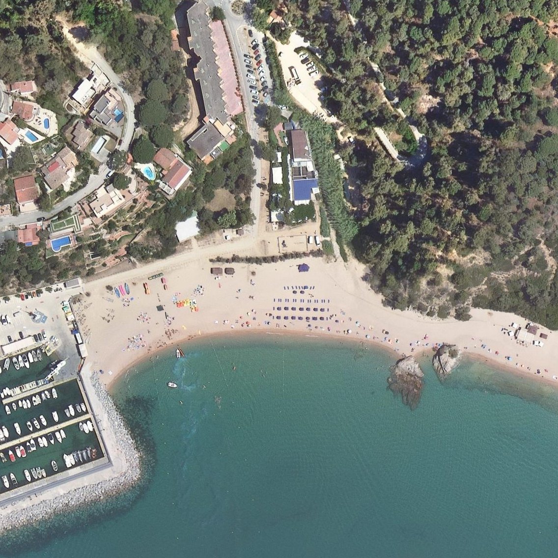 Aerial map of Platja de Canyelles
