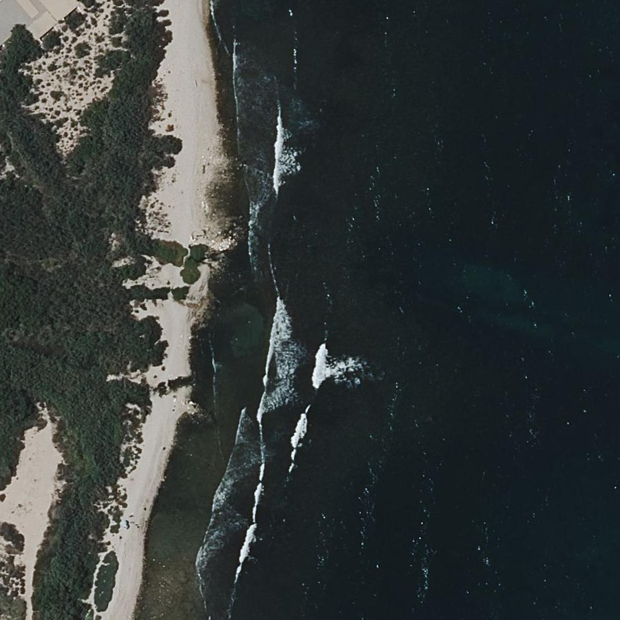 Aerial map of Platja de gossos del Campello Punta del Riu
