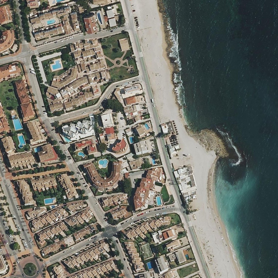 Aerial map of Platja de Guijarros