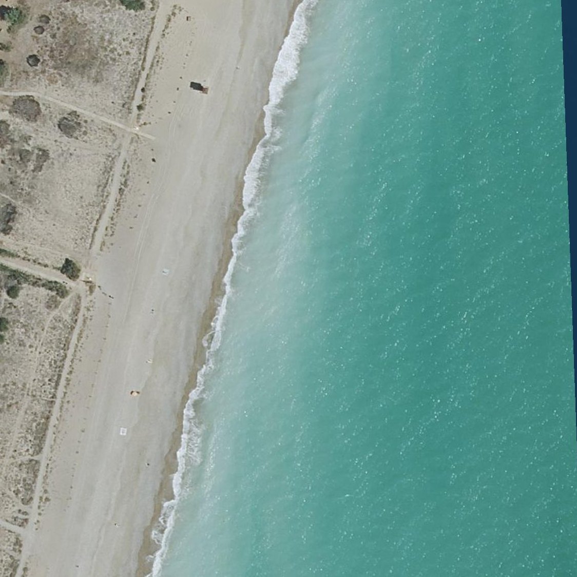Aerial map of Platja de la Malva-rosa de Corinto