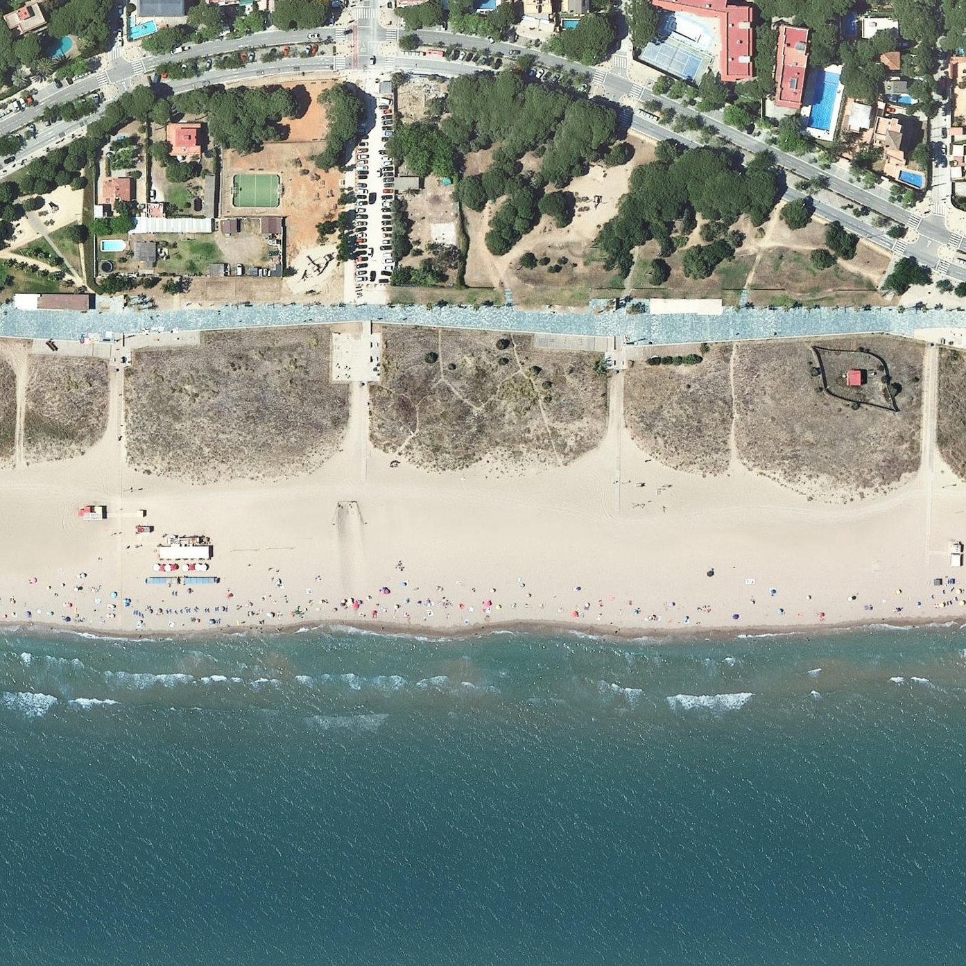 Aerial map of Platja De La Pineda