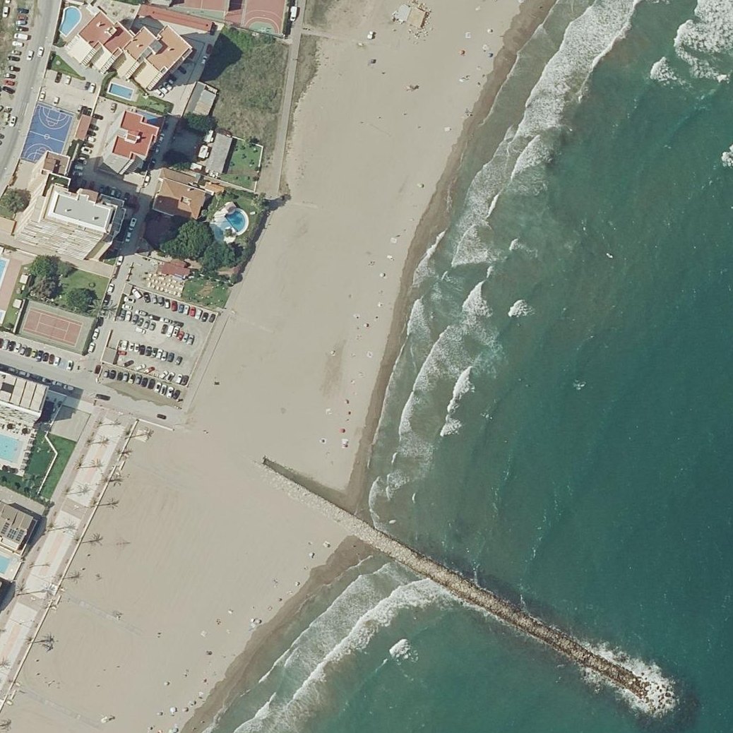 Aerial map of Platja de la Pobla de Farnals