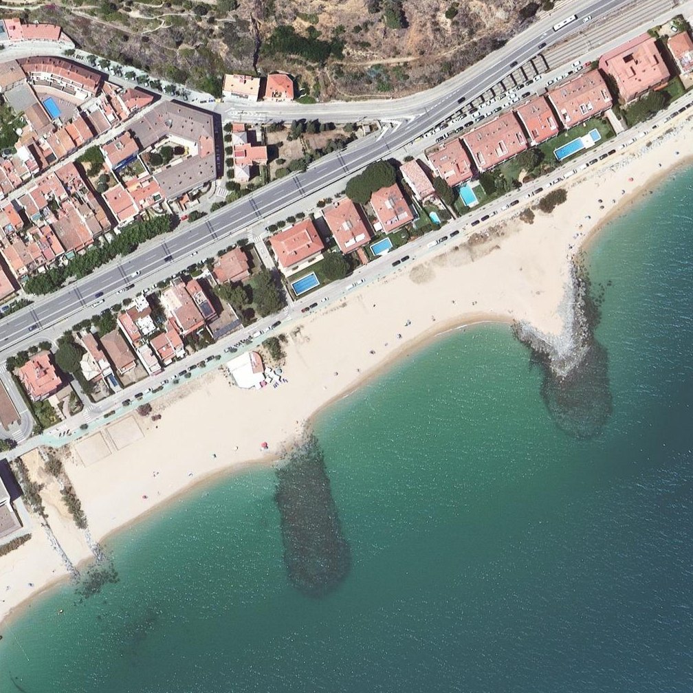 Aerial map of Platja de la Riera