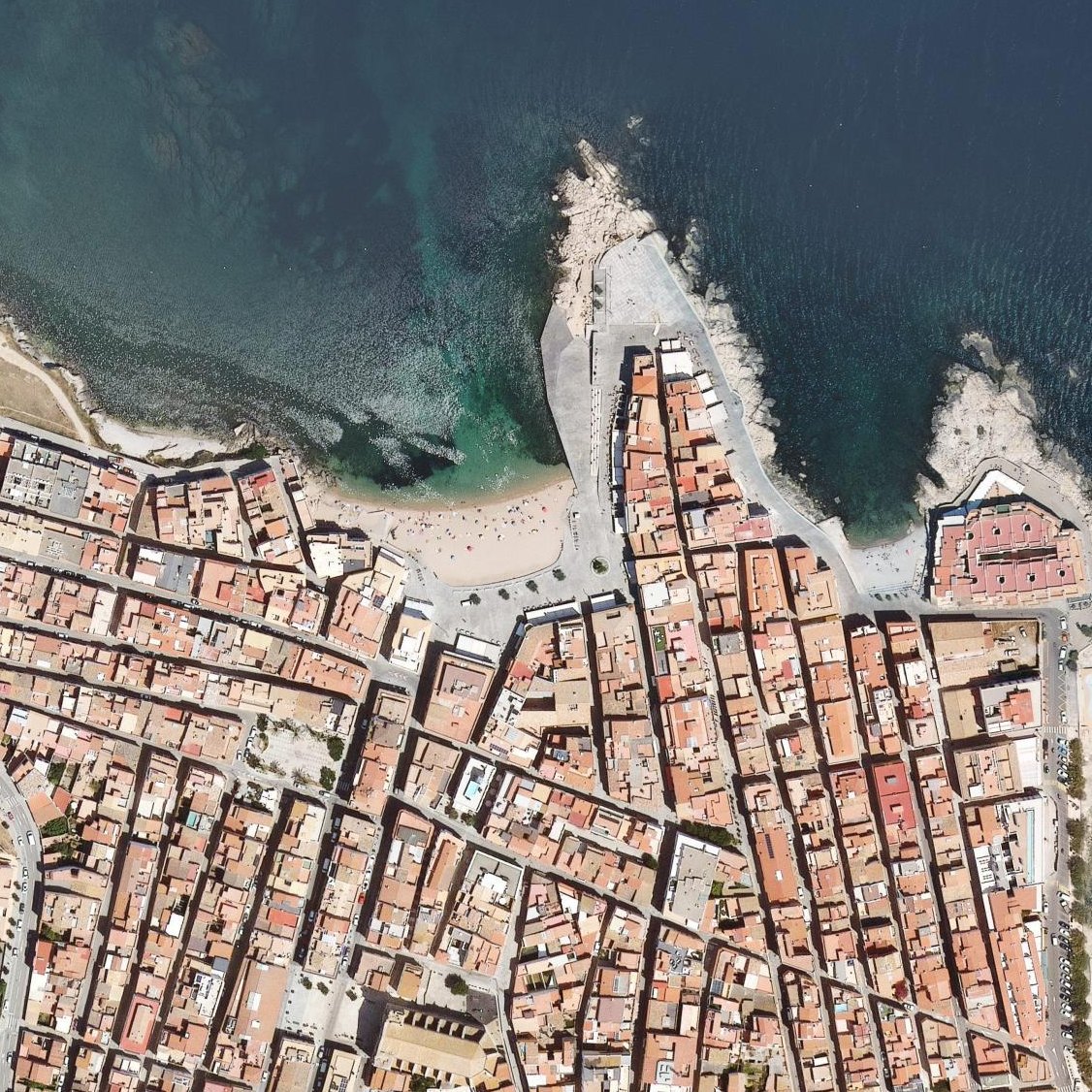 Aerial map of Platja de les Barques