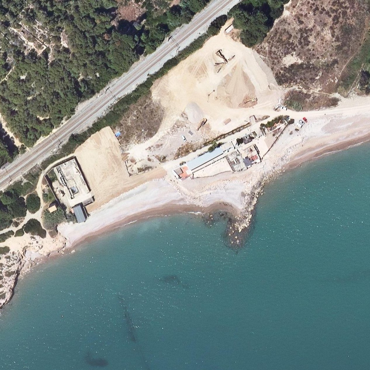 Aerial map of Platja de les Coves