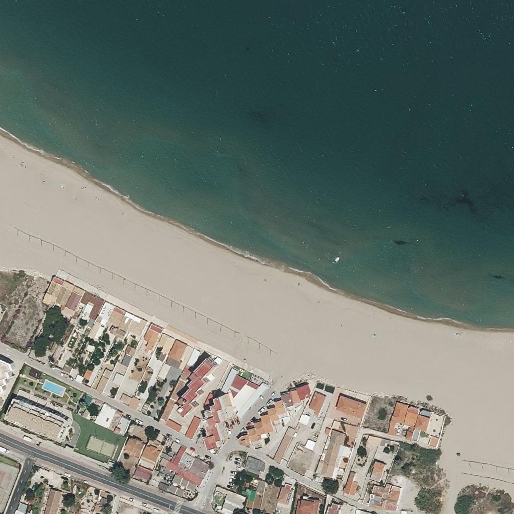 Aerial map of Platja de les Deveses