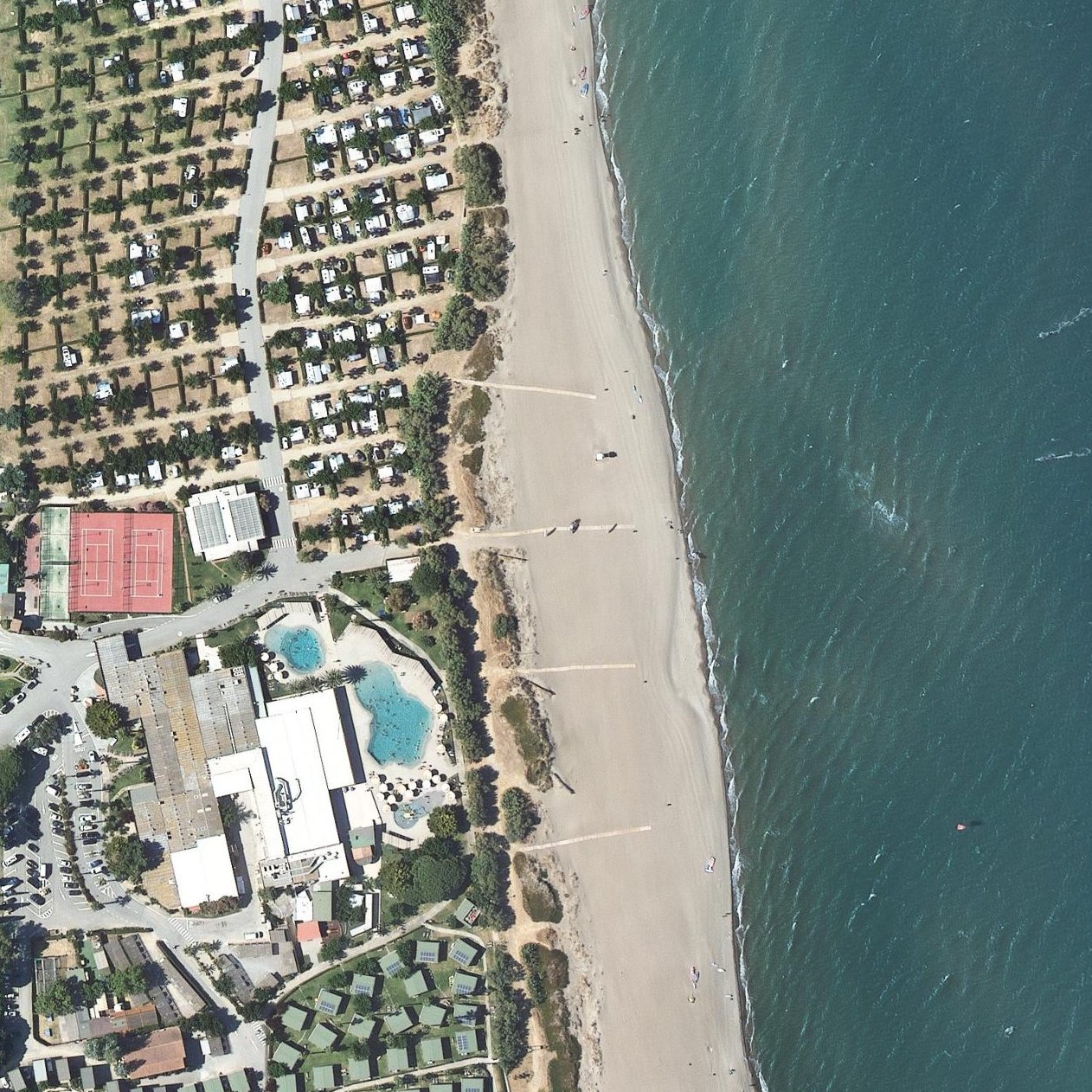 Aerial map of Platja de les Dunes