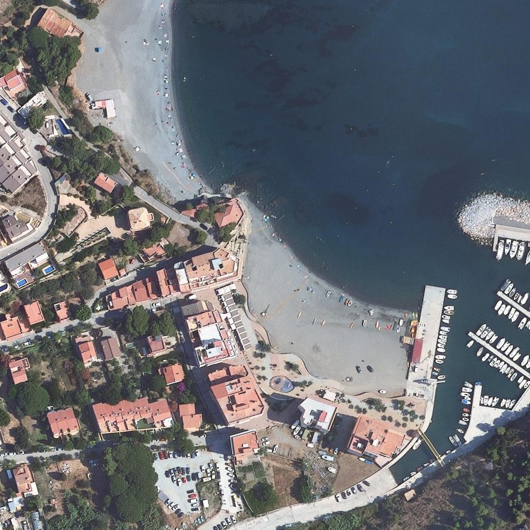 Aerial map of Platja de les Portes