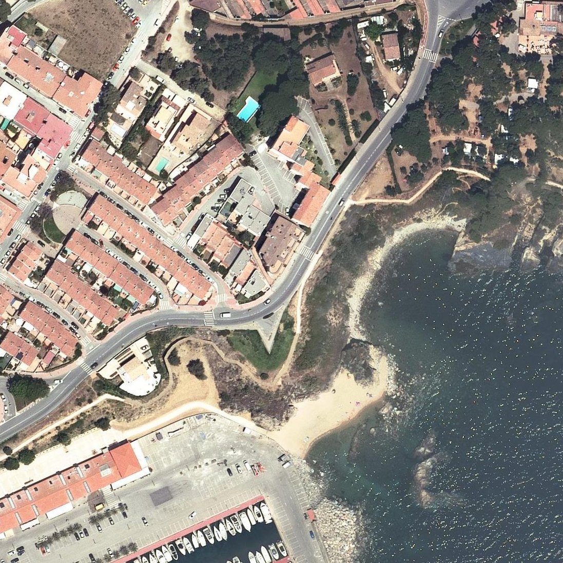Aerial map of Platja de les Pots