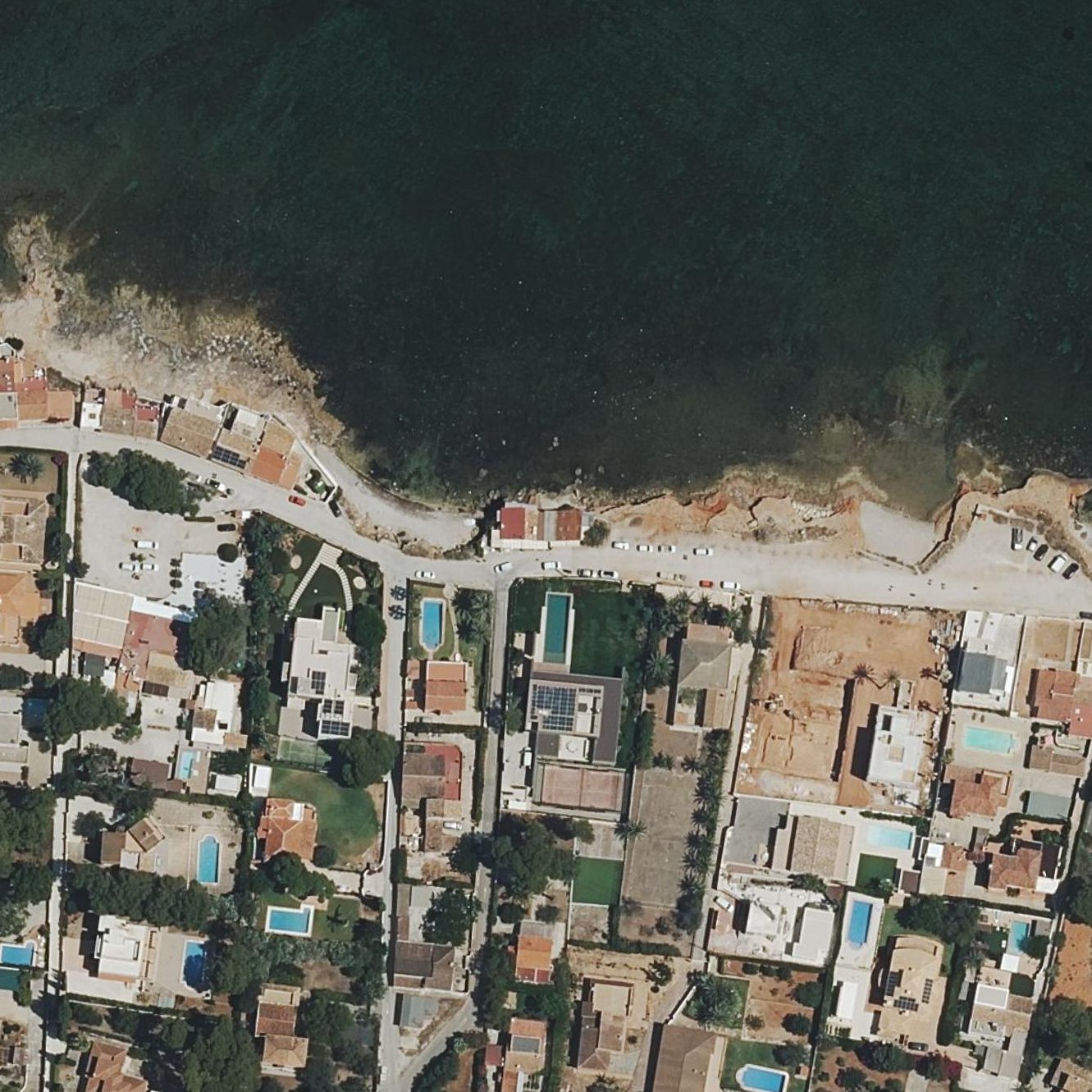 Aerial map of Platja de les Rotes