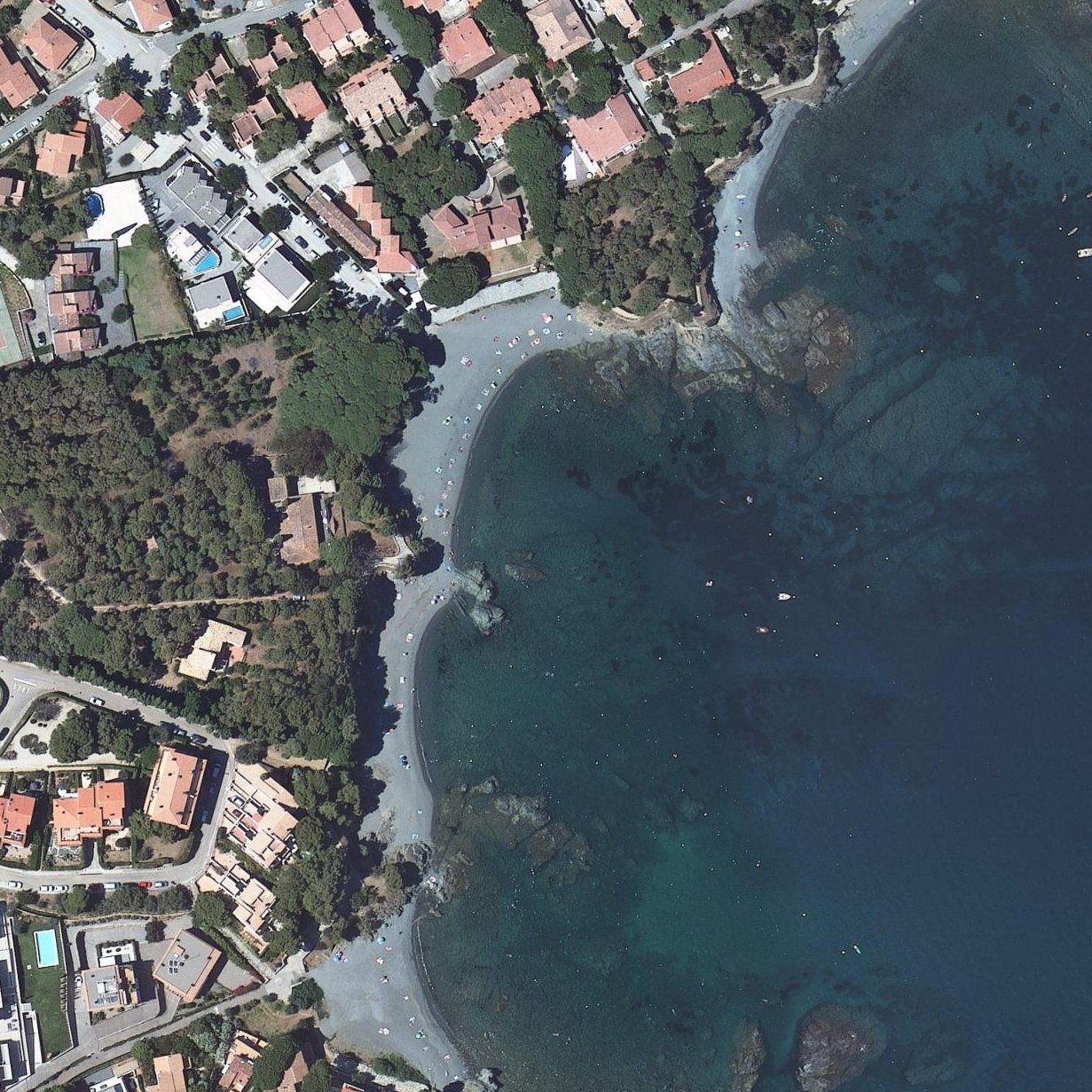 Aerial map of Platja de les Tonyines