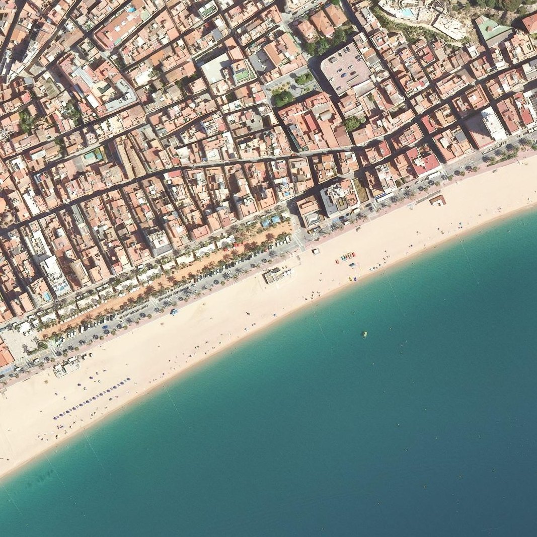 Aerial map of Platja de Lloret de Mar