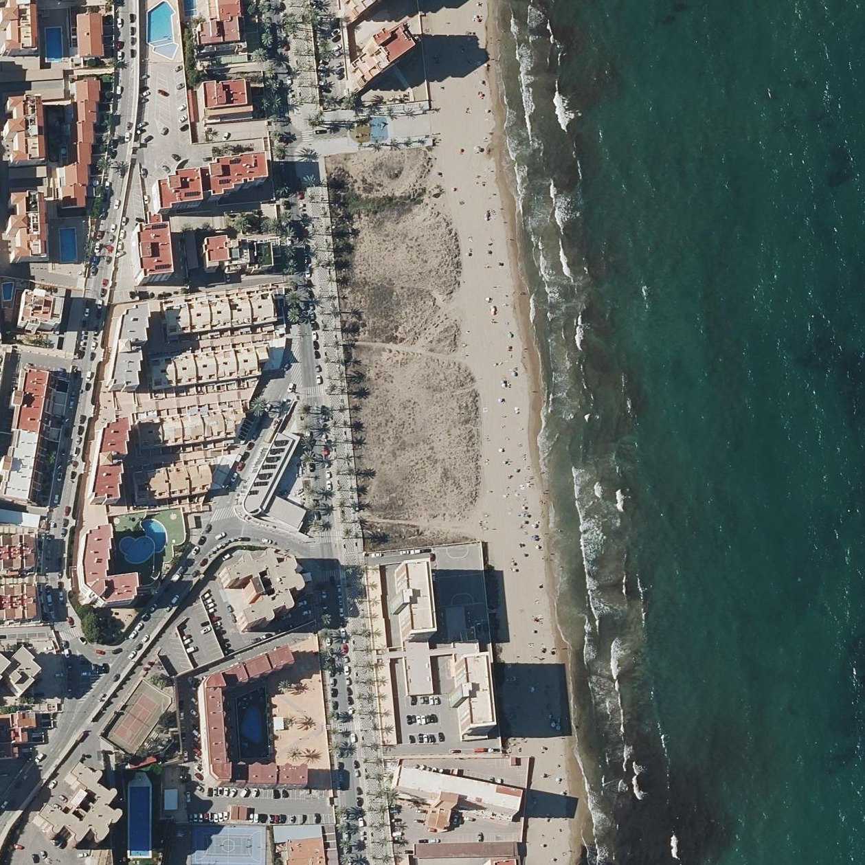 Aerial map of Platja de los Arenales del Sol