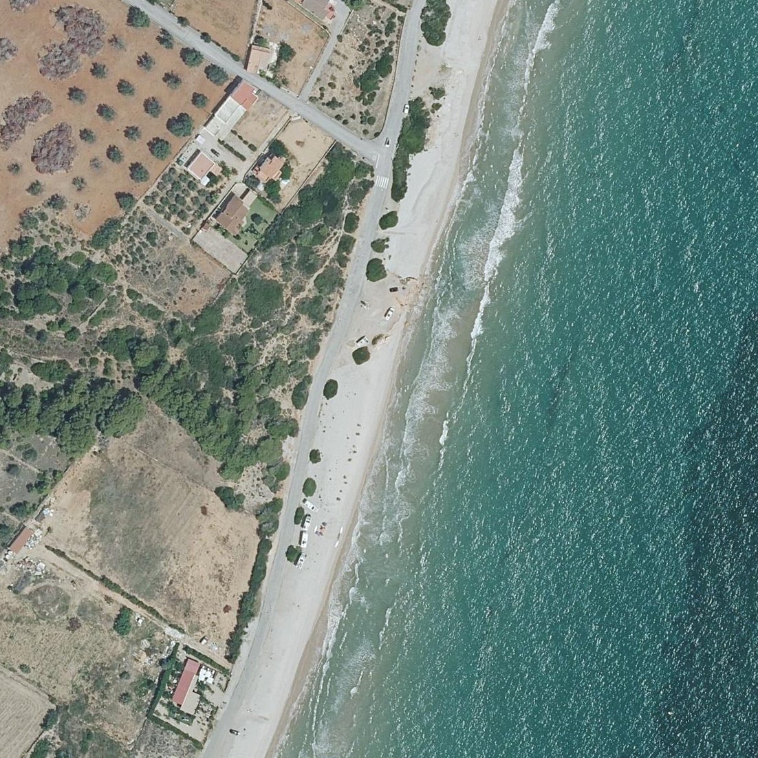 Aerial map of Platja de Manyetes