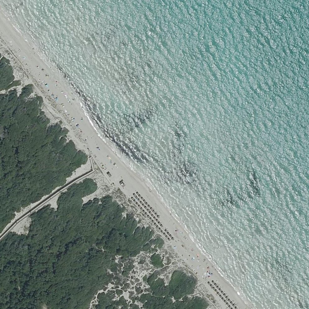 Aerial map of Platja de Muro
