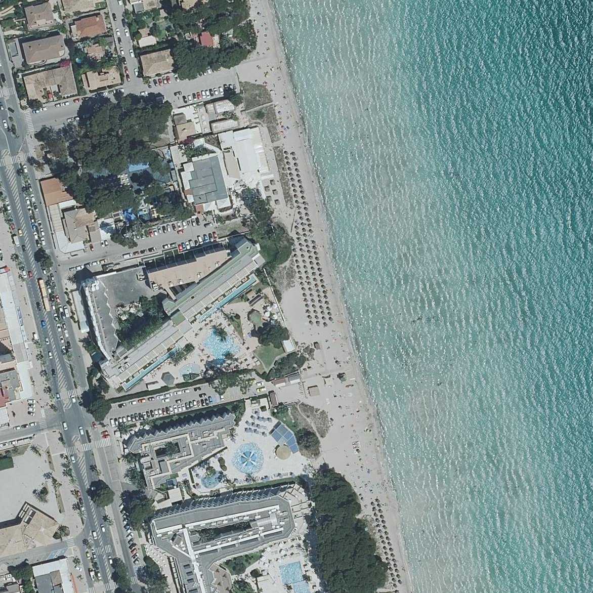 Aerial map of Platja de Muro