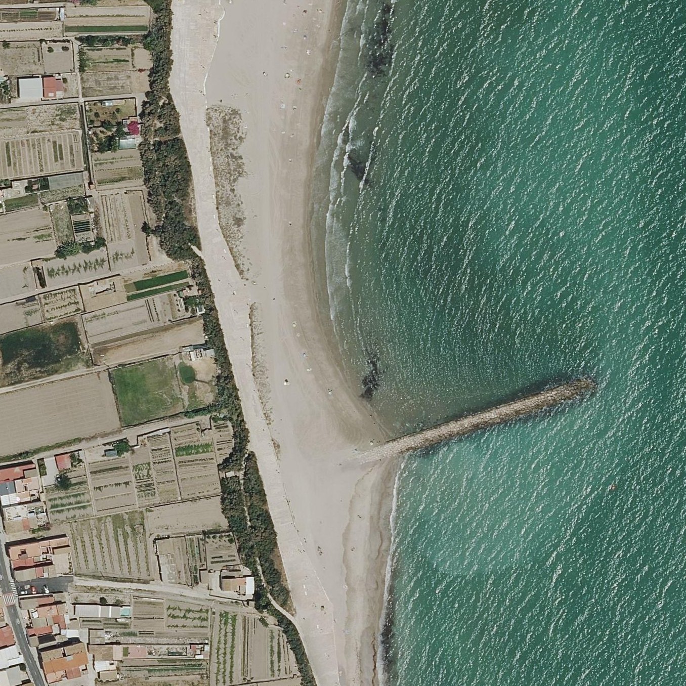 Aerial map of Platja de Pinedo
