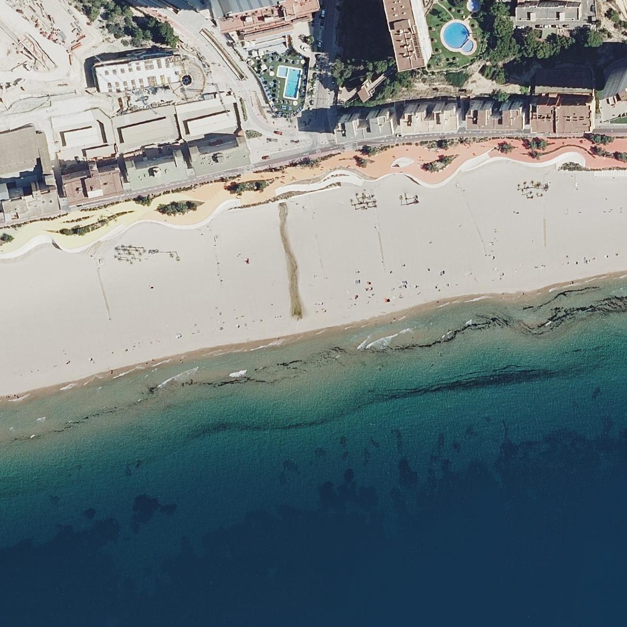 Aerial map of Platja de Ponent