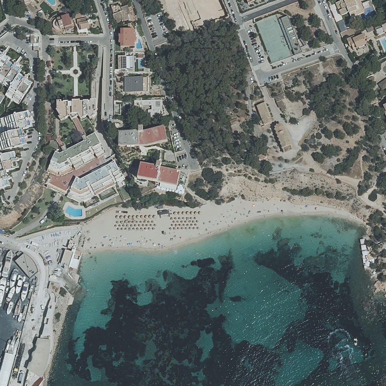 Aerial map of Platja de s'Oratori