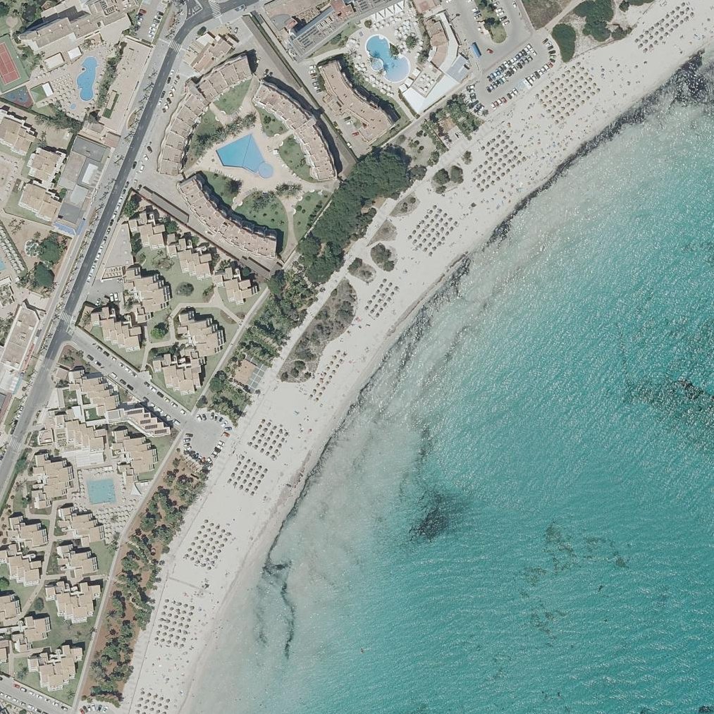 Aerial map of Platja de sa Coma