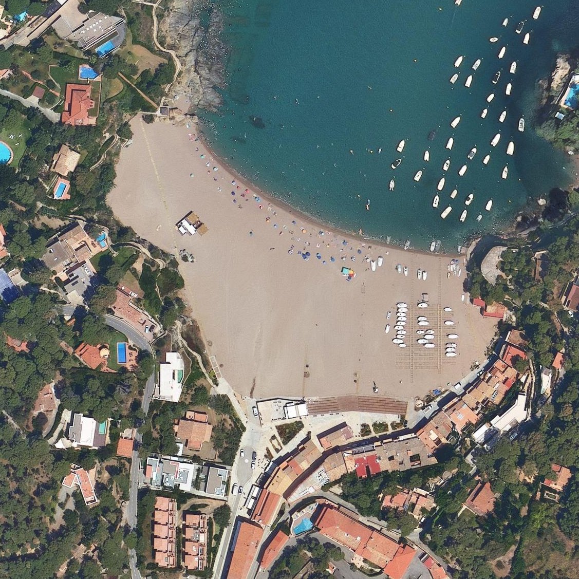 Aerial map of Platja de Sa Riera