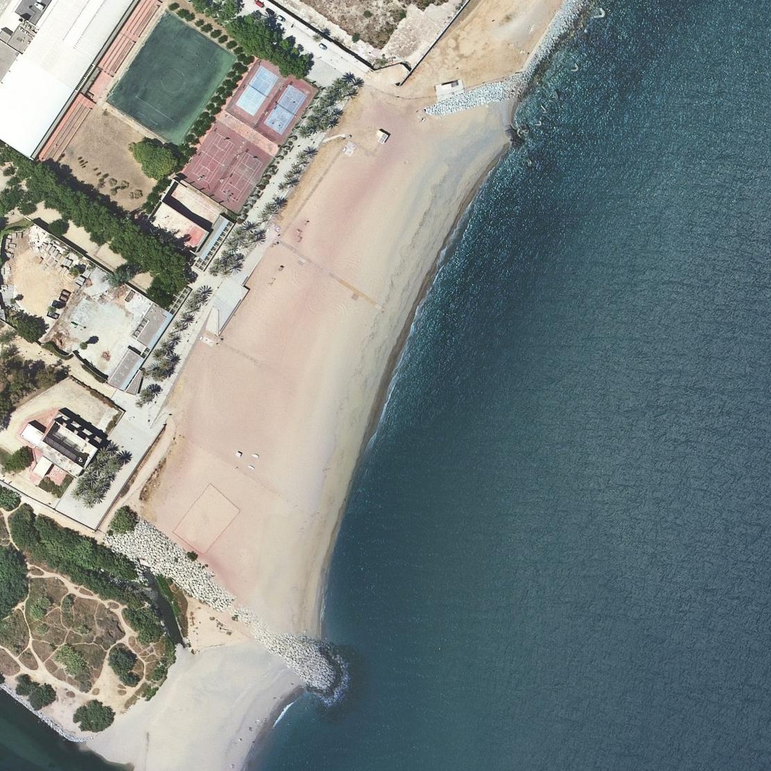 Aerial map of Platja de Sant Adrià de Besòs