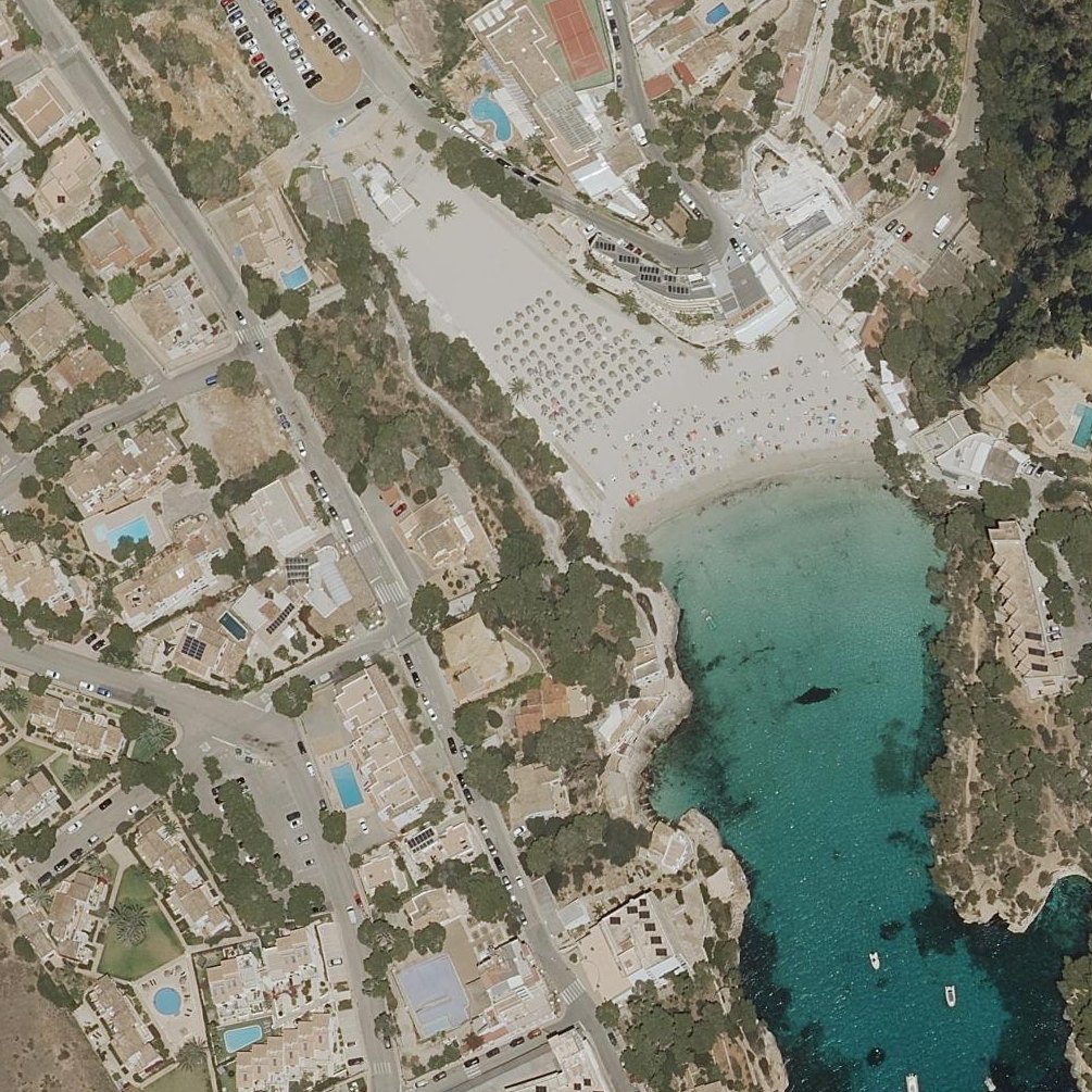 Aerial map of Platja de Santanyí