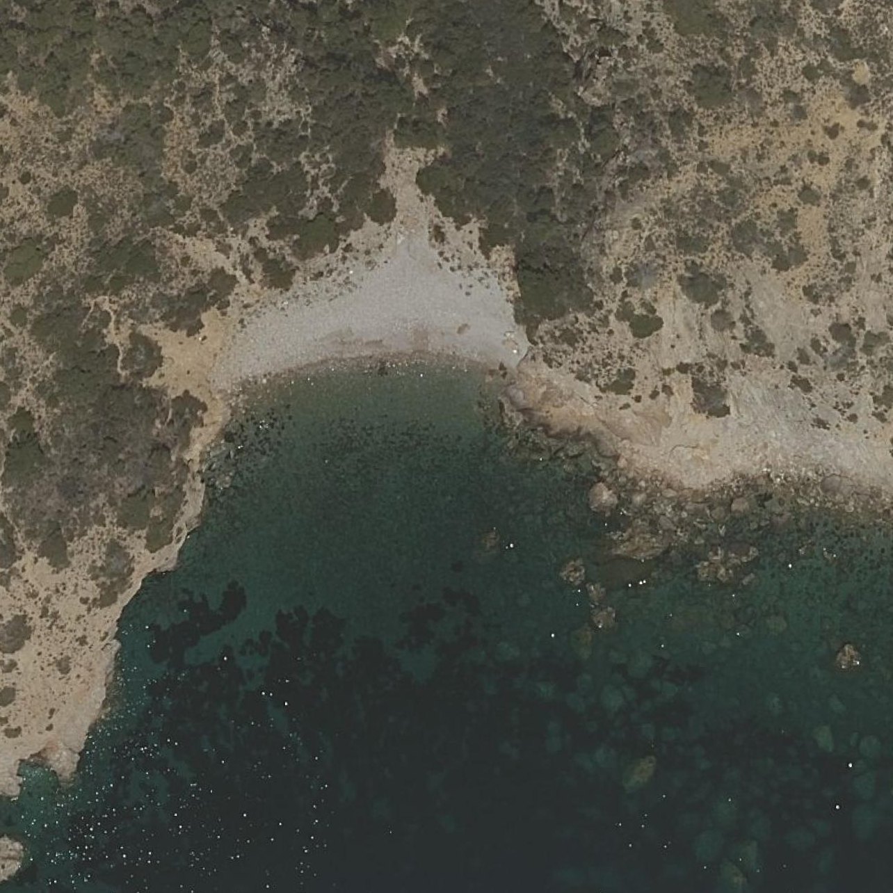 Aerial map of Platja de ses Ovelles