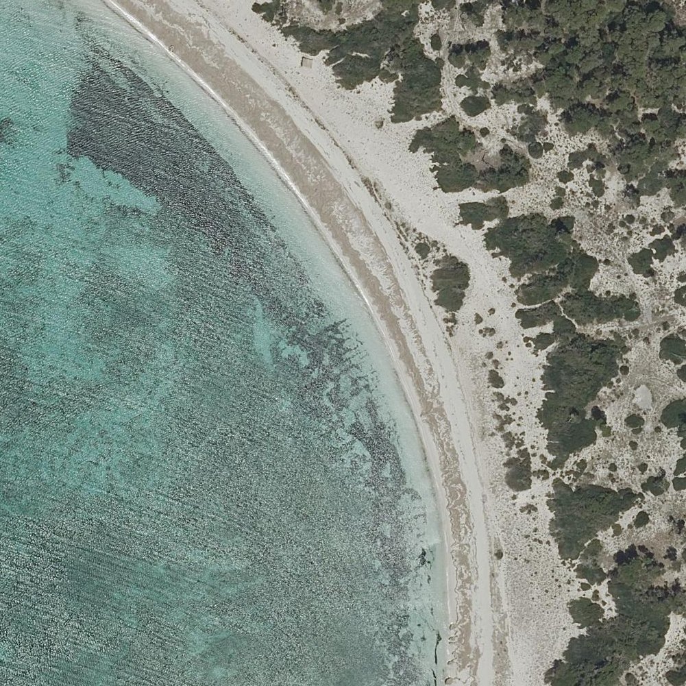 Aerial map of Platja de Ses Roquetes
