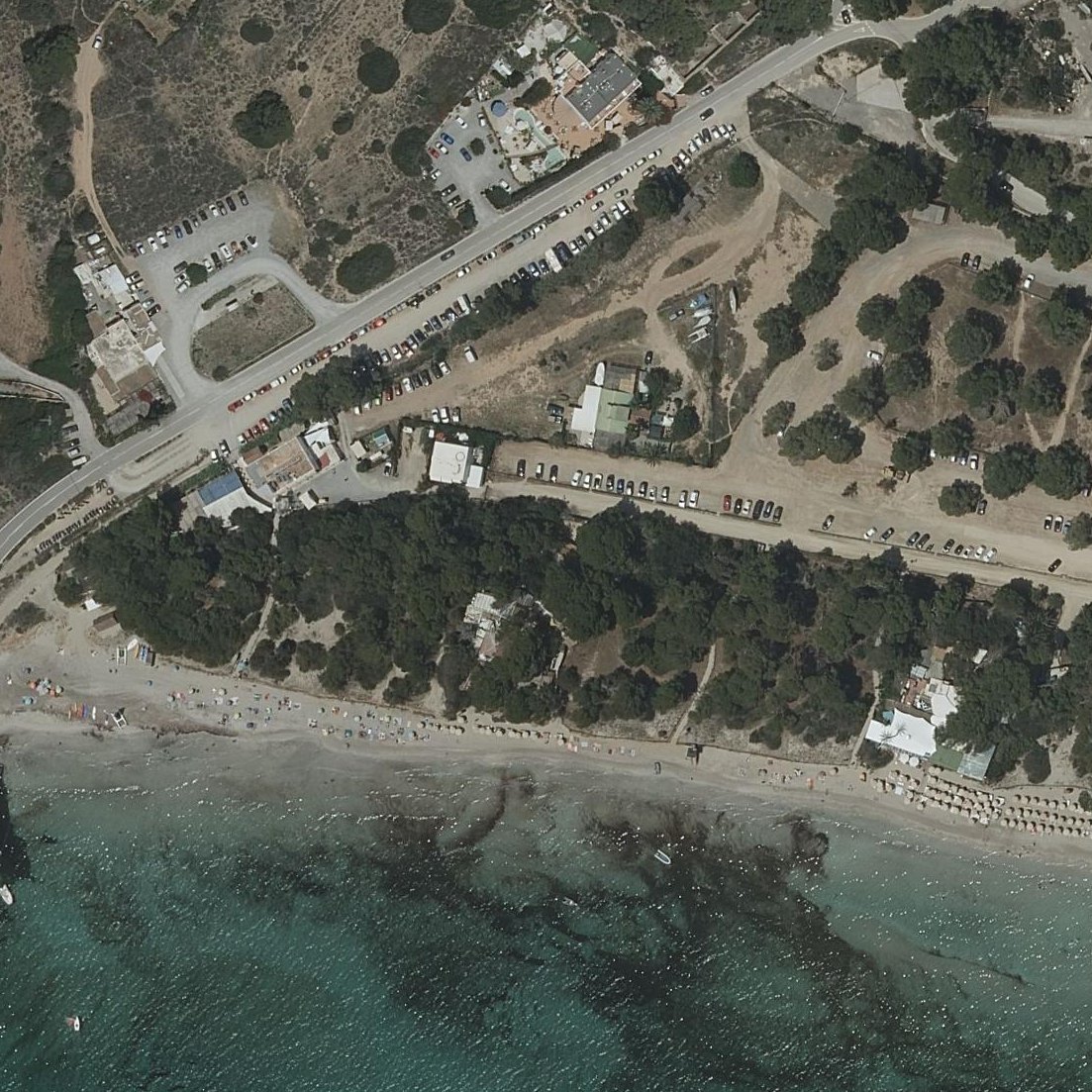 Aerial map of Platja de ses Salines