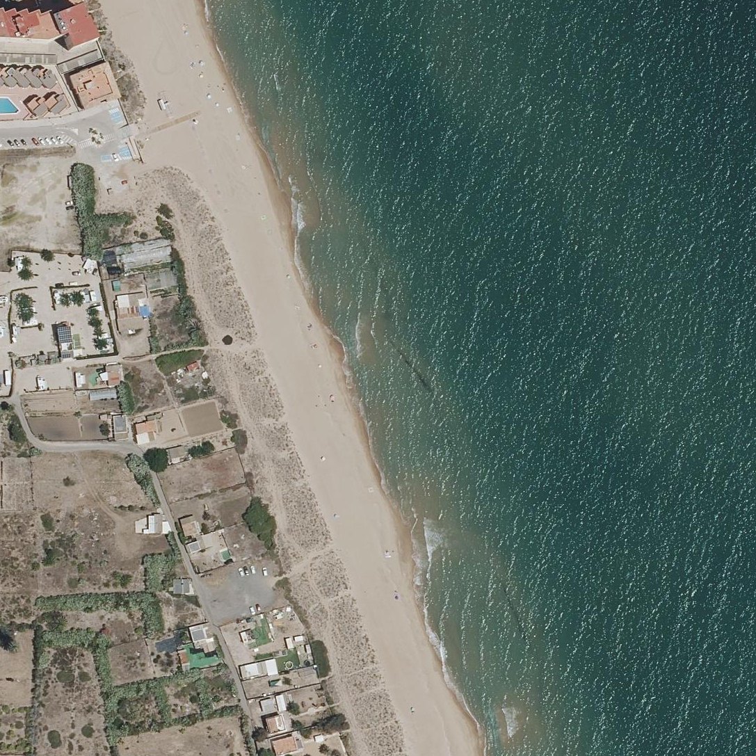 Aerial map of Platja de Tavernes de la Valldigna
